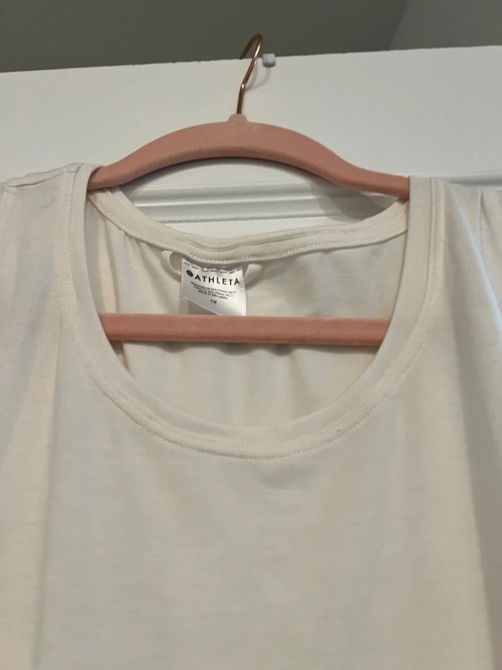 Athleta Ivory Sleeveless Tunic with Gathered Side Detail - Picture 4 of 11